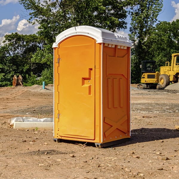 how often are the portable restrooms cleaned and serviced during a rental period in Gibson County TN